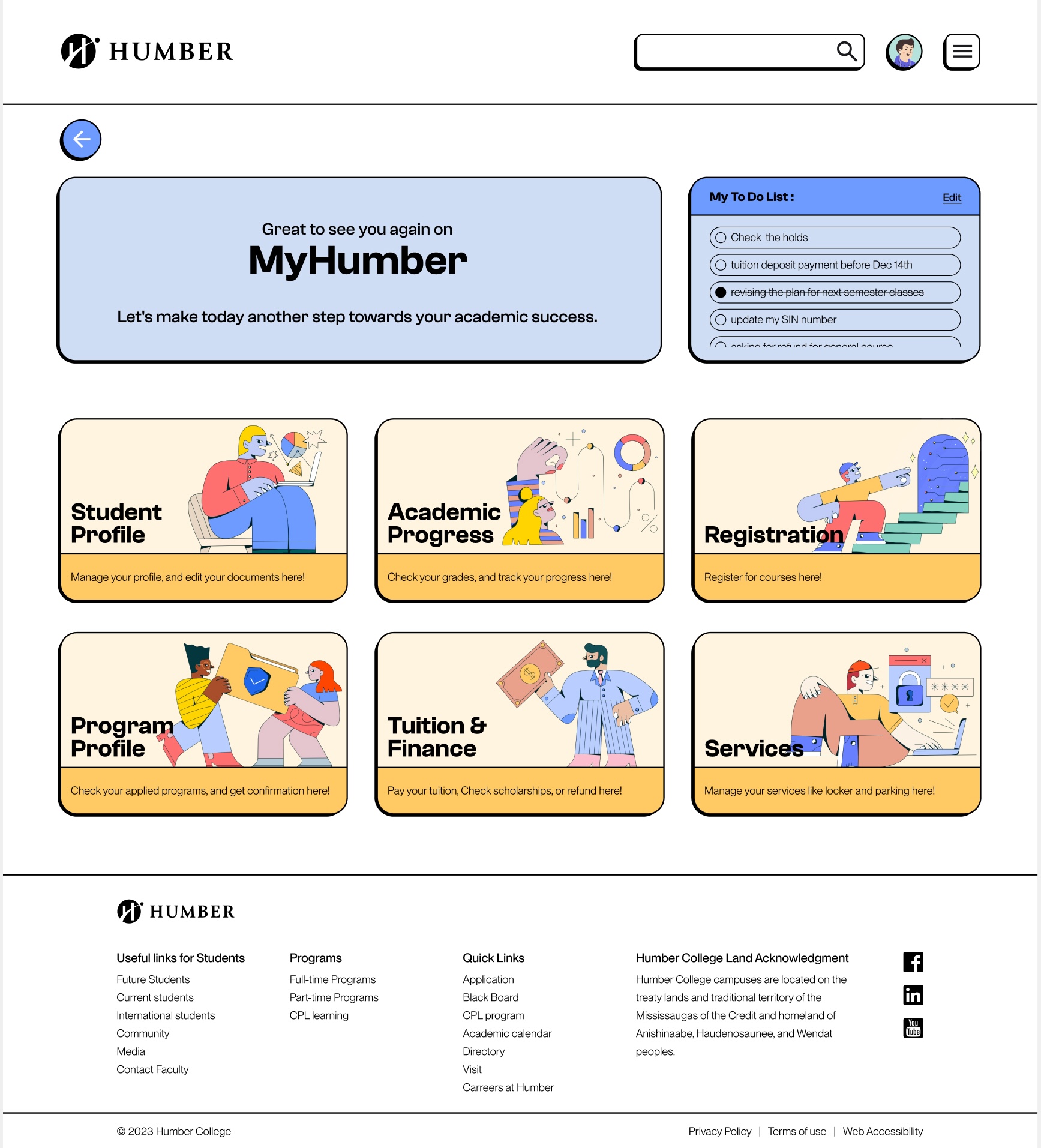 redesigned home page